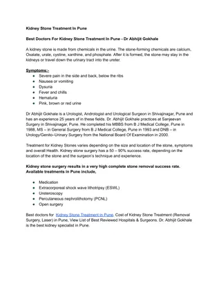 पुणे में किडनी स्टोन के इलाज के लिए सर्वश्रेष्ठ डॉक्टर - डॉ. अभिजीत गोखले