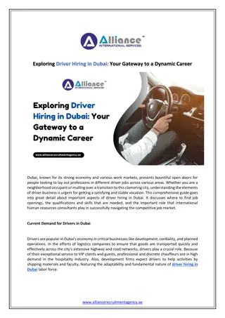 Exploring Driver Hiring in Dubai Your Gateway to a Dynamic Career