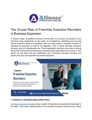 The Crucial Role of Franchise Executive Recruiters in Business Expansion