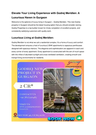 Elevate Your Living Experience with Godrej Meridien  A Luxurious Haven in Gurgaon