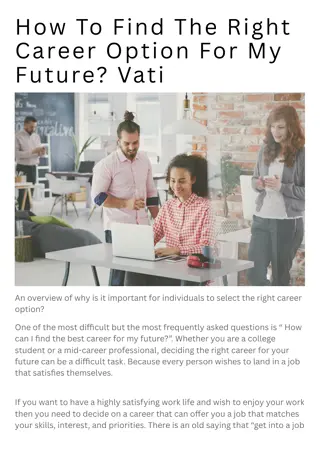 How To Find The Right Career Option For My Future | Vati