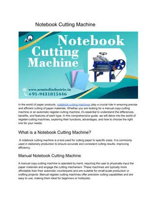 Notebook Cutting Machine