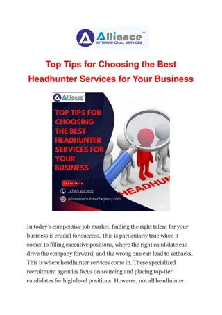Top Tips for Choosing the Best Headhunter Services for Your Business