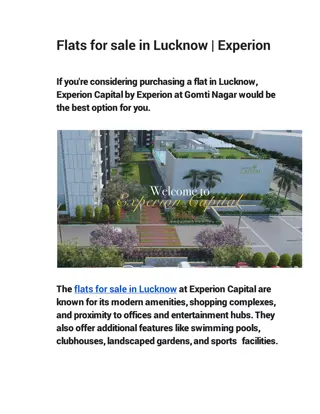 Flats for sale in Lucknow | Experion