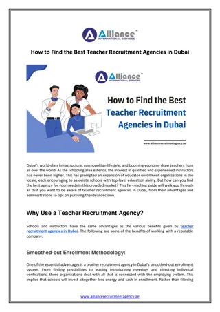 How to Find the Best Teacher Recruitment Agencies in Dubai