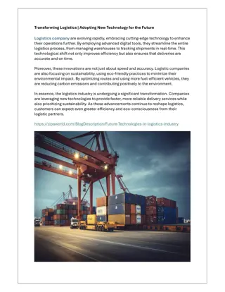 Transforming Logistics | Adopting New Technology for the Future