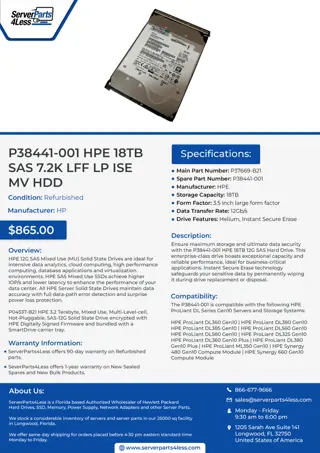 P38441-001 HPE 18TB SAS 7.2K LFF LP ISE MV HDD
