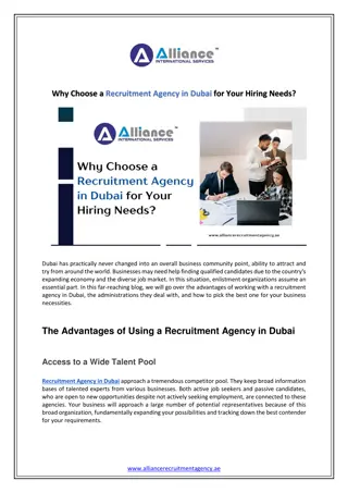 Why Choose a Recruitment Agency in Dubai for Your Hiring Needs