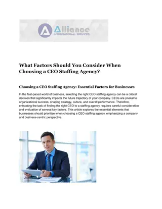 What Factors Should You Consider When Choosing a CEO Staffing Agency