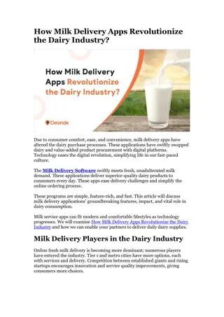 How Milk Delivery Apps Revolutionize the Dairy Industry?
