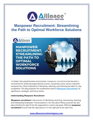 Manpower Recruitment Streamlining the Path to Optimal Workforce Solutions