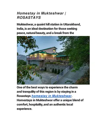 Homestay in Mukteshwar | ROSASTAYS