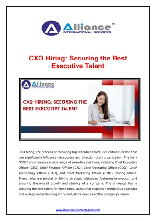 CXO Hiring - Securing the Best Executive Talent