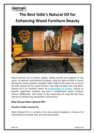 The Best Odie's Natural Oil for Enhancing Wood Furniture Beauty