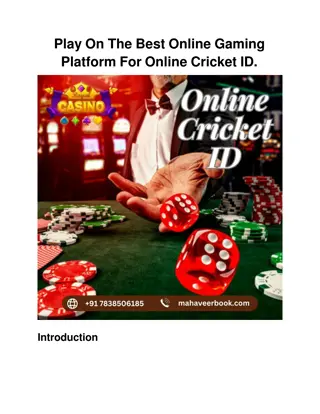 Play On The Best Online Gaming Platform For Online Cricket ID. (1)
