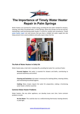 The Importance of Timely Water Heater Repair in Palm Springs