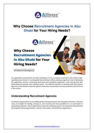 Why Choose Recruitment Agencies in Abu Dhabi for Your Hiring Needs