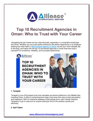 Top 10 Recruitment Agencies in Oman Who to Trust with Your Career