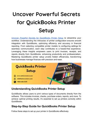 Uncover Powerful Secrets for QuickBooks Printer Setup