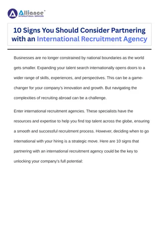 10 Signs You Should Consider Partnering with an International Recruitment Agency