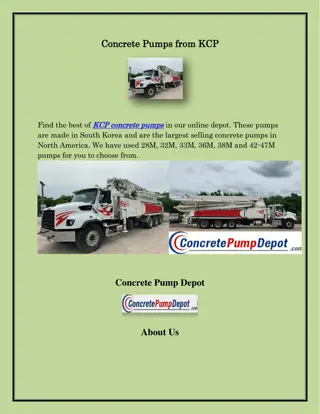 KCP Concrete Pumps, concretepumpdepot