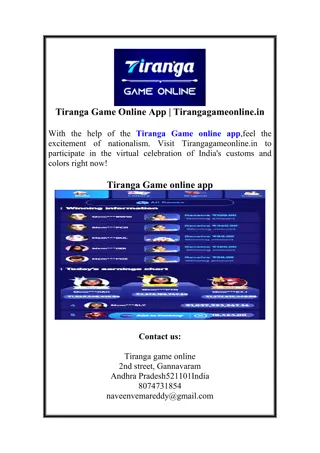 Tiranga Game Online App | Tirangagameonline.in