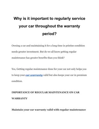 Why is it important to regularly service your car throughout the warranty period