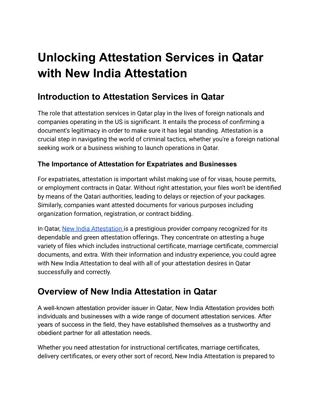 Unlocking Attestation Services in Qatar with New India Attestation