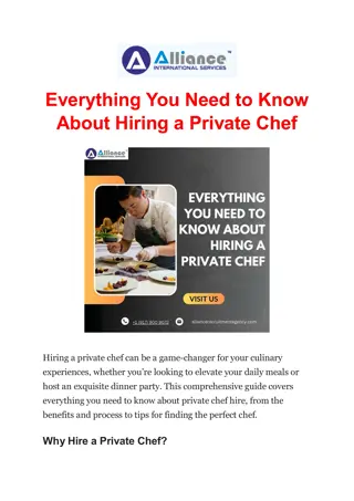 Everything You Need to Know About Hiring a Private Chef
