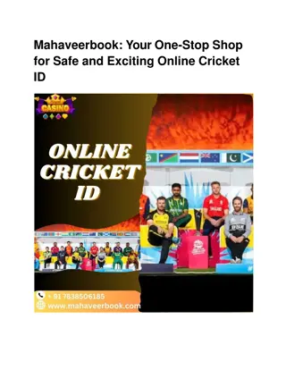 Mahaveerbook:: Your One-Stop Shop for Safe and Exciting Online Cricket ID