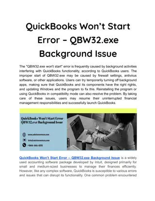 QuickBooks Won’t Start Error – QBW32.exe Background Issue