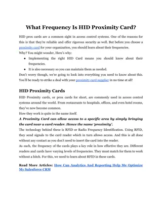 What Frequency Is HID Proximity Card?