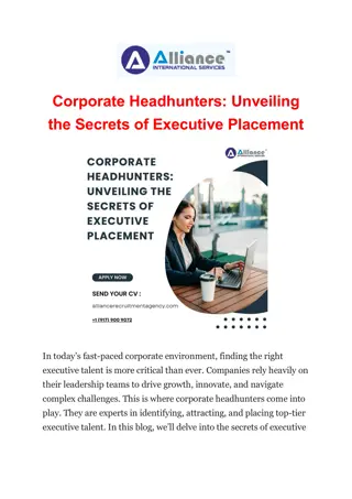 Corporate Headhunters: Unveiling the Secrets of Executive Placement