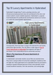 Top 10 Luxury Apartments in Hyderabad