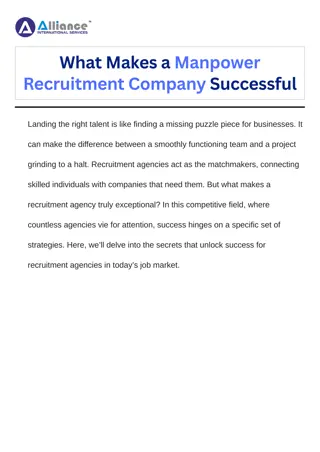 What Makes a Manpower Recruitment Company Successful