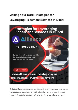 Making Your Mark Strategies for Leveraging Placement Services in Dubai