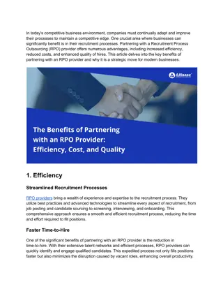 The Benefits of Partnering with an RPO Provider Efficiency, Cost, and Quality