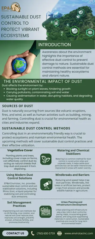 Sustainable Dust Control to Protect Vibrant Ecosystems