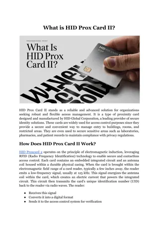 What is HID Prox Card II?