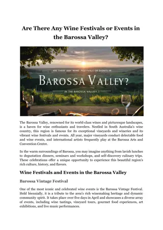 Are There Any Wine Festivals or Events in the Barossa Valley