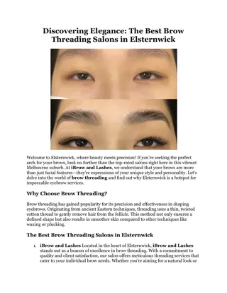 Discovering Elegance The Best Brow Threading Salons in Elsternwick