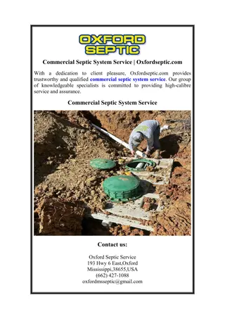 Commercial Septic System Service | Oxfordseptic.com