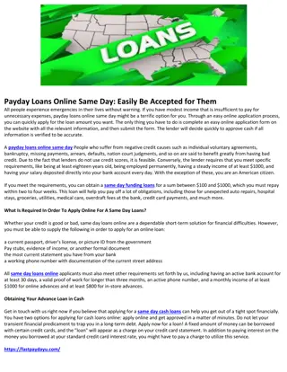 Payday Loans Online Same Day Easily Be Accepted for Them