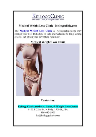 Medical Weight Loss Clinic | Kelloggclinic.com