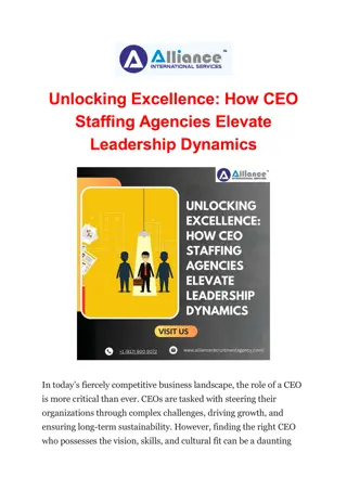 Unlocking Excellence: How CEO Staffing Agencies Elevate Leadership Dynamics