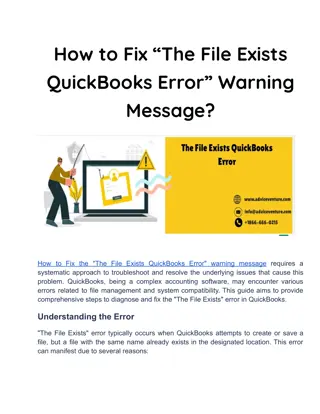 How to Fix “The File Exists QuickBooks Error” Warning Message