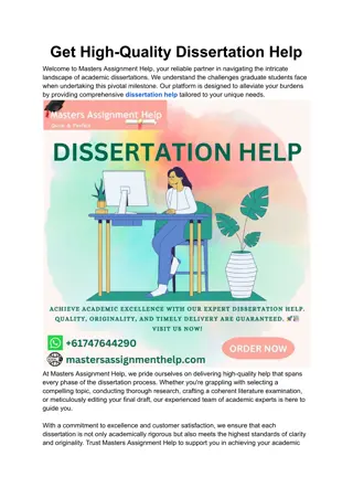 Get High-Quality Dissertation Help