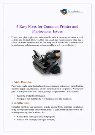 6 Easy Fixes for Common Printer and Photocopier Issues