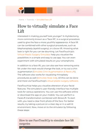 Virtual Face Lift Simulator for Plastic Surgeons | Best Plastic Surgery Simulato