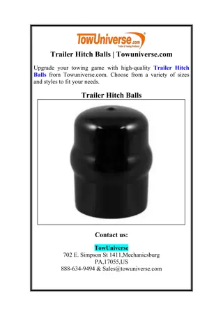 Trailer Hitch Balls | Towuniverse.com